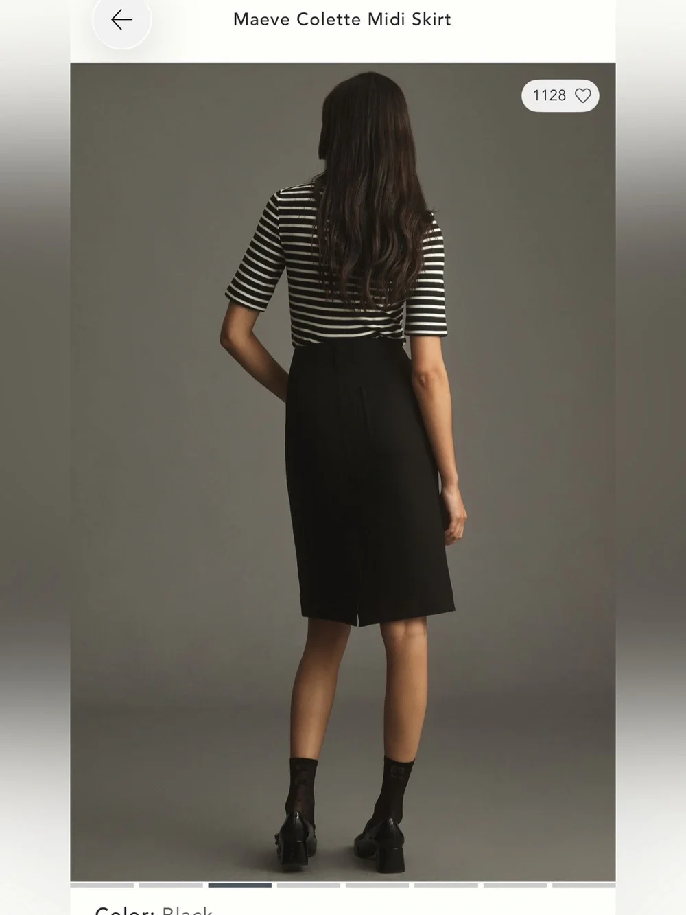 Anthropologie Maeve Colette Pencil Skirt Black Ponte XXS